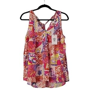 NWT Andre by Unit colorful sleeveless blouse camisole tank top